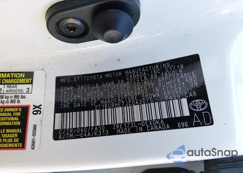 2018 Toyota Corolla L из США, поврежденный, VIN 2T1BURHE7JC042075